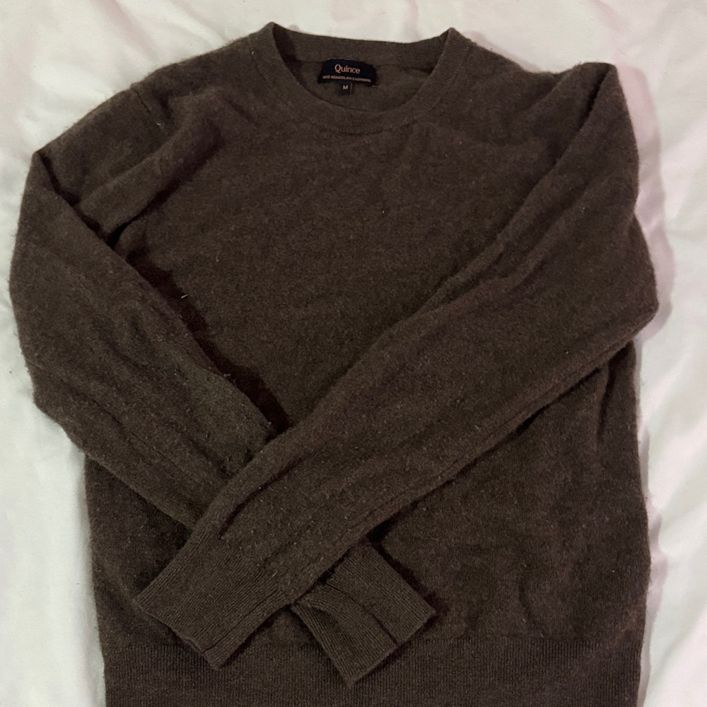 Quince Women’s Dark Brown Crewneck Sweater